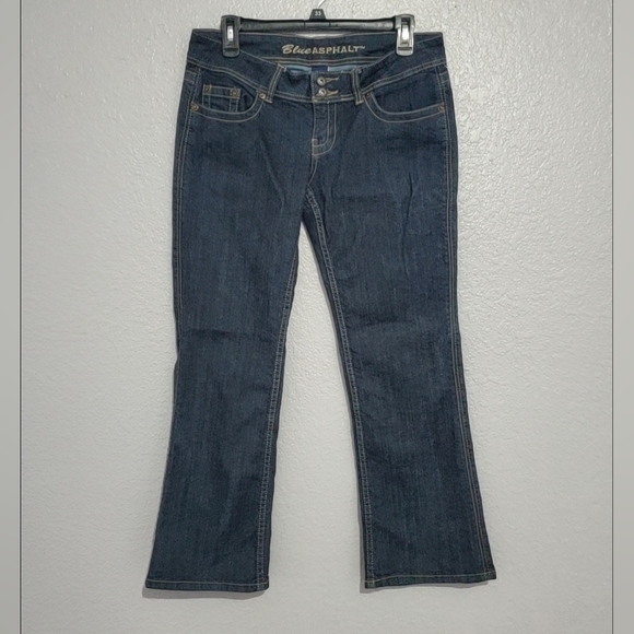 Blue Asphalt Women's Black Low-Rise Black Flare/ Bootcut Jeans  9 Cotton/Spandex - Picture 3 of 10